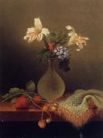 Heade, Martin Johnson - A Vase of Corn Lilies and Heliotrope